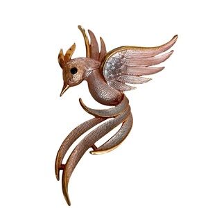 Brooch, Signed Jonette Pink Cockatiel Bird, Delicate Pink Accents, Vinta…